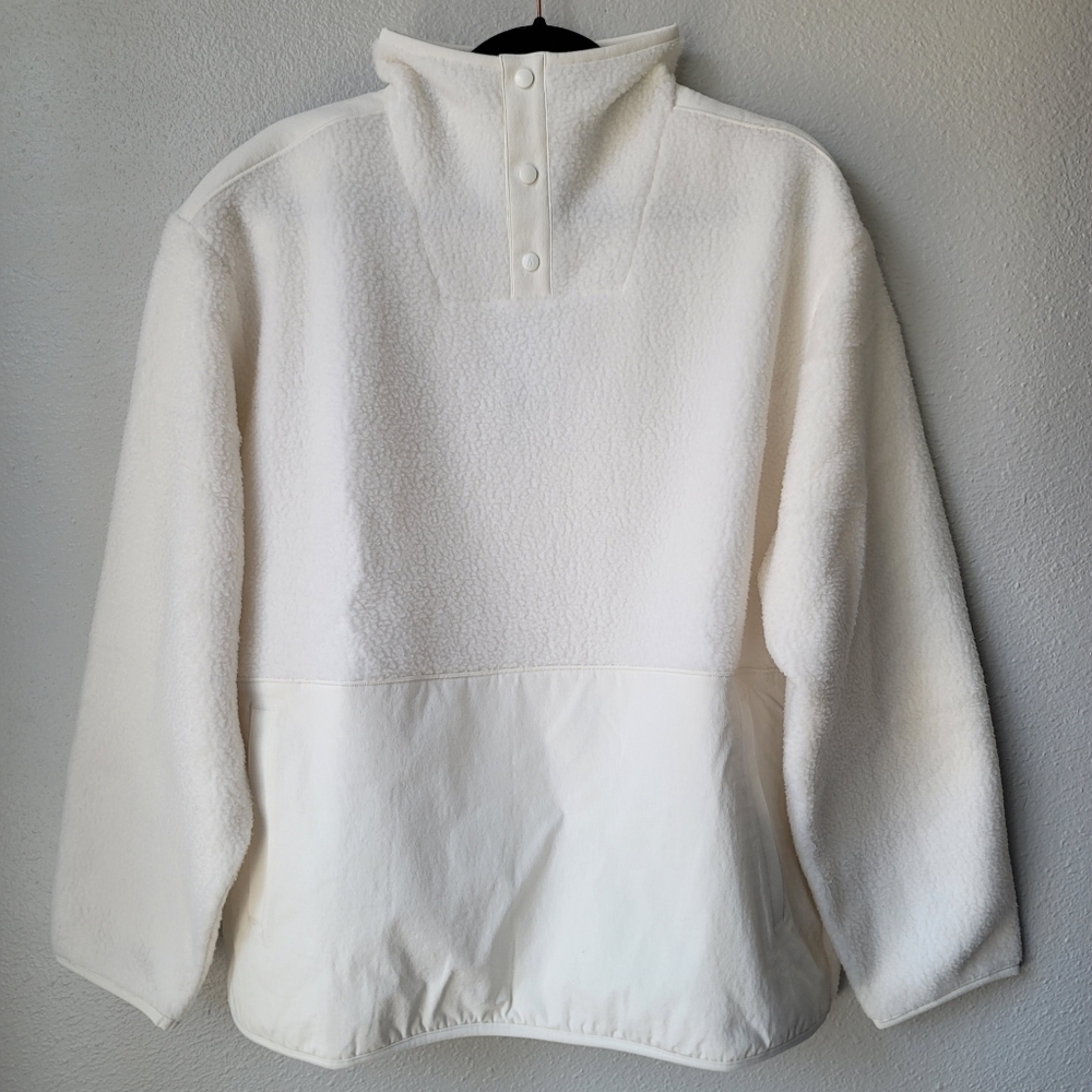 allbirds Fluff Fleece Pullover Sweatshirt Jacket XLarge Color Natural White NWT